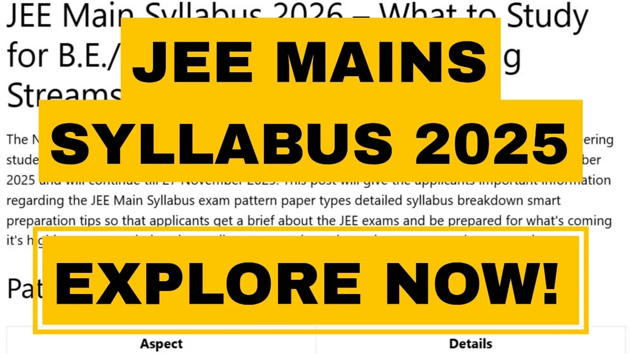 JEE Main Syllabus